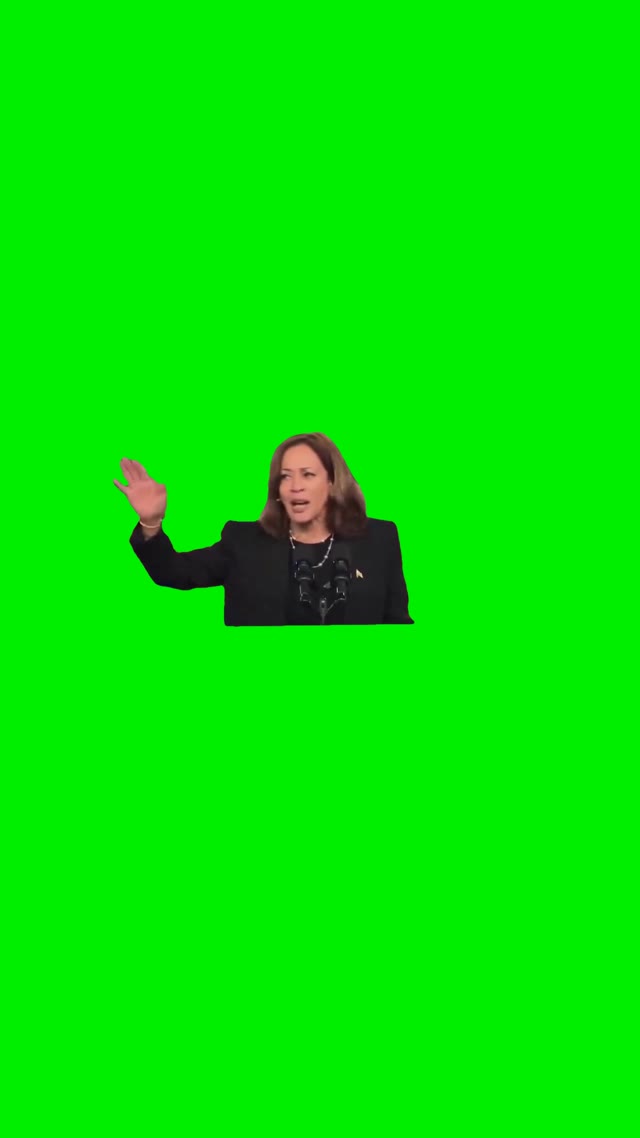 Kamala I am speaking green screen