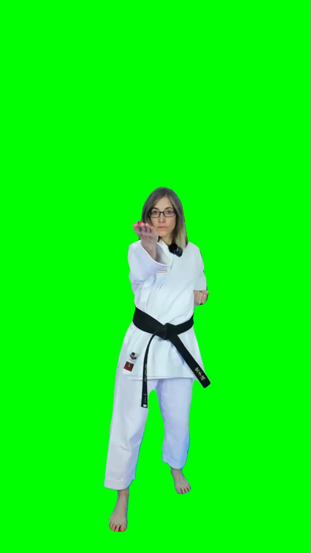 Karate Middle Finger green screen
