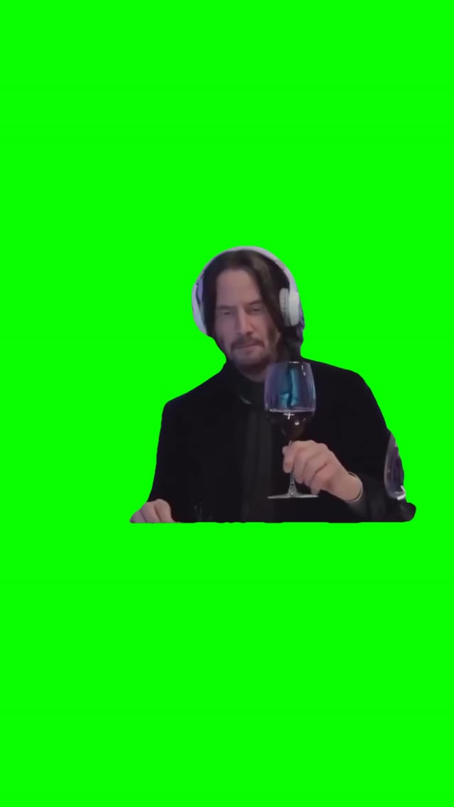 Keanu Reeves Crying green screen