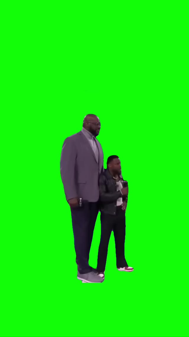 Kevin hard telling shaq back up man green screen