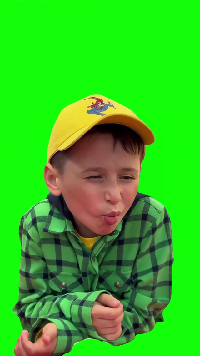 Kid Chewing green screen