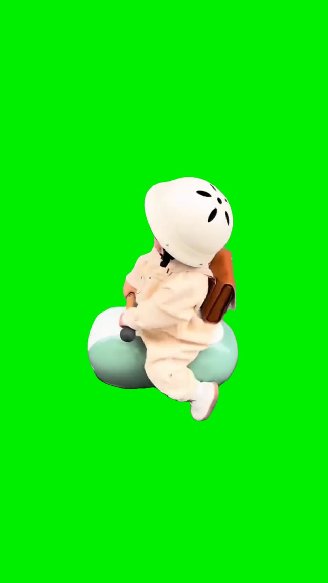 Kid bouncing in ball green screen