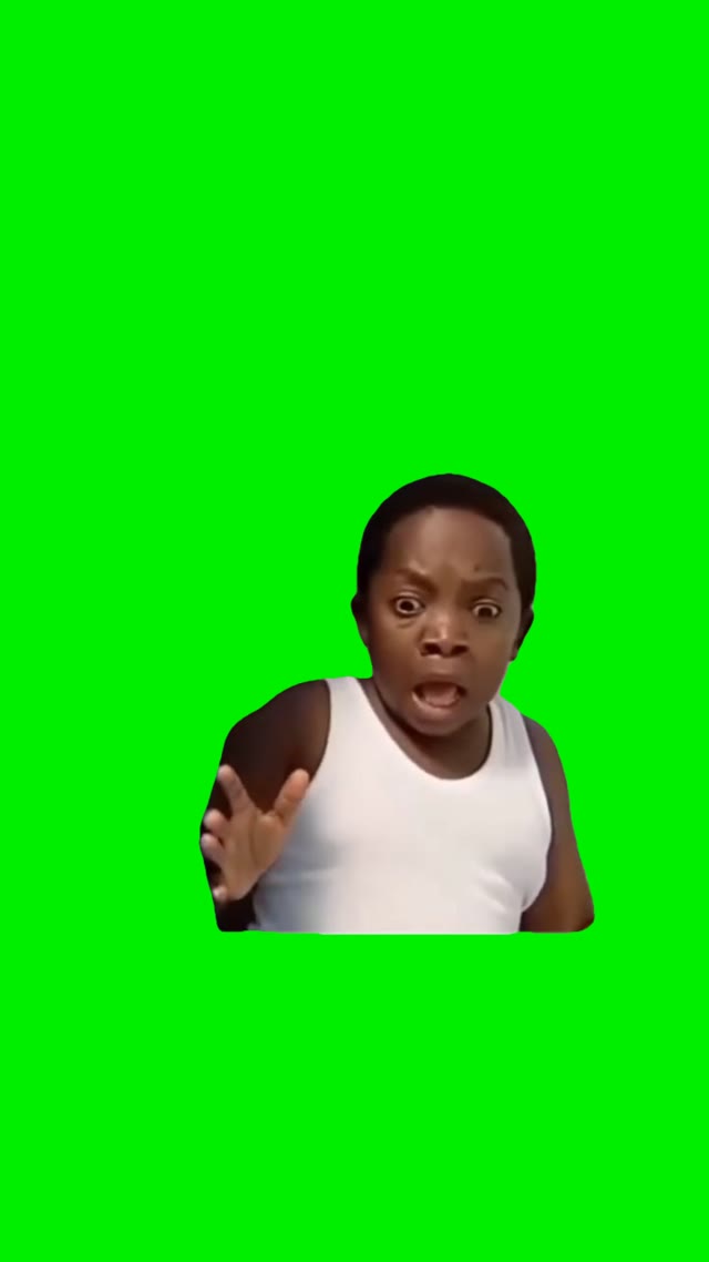 Kid panicking green screen