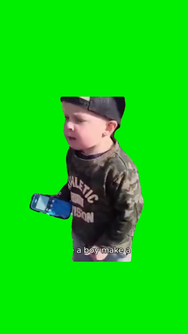 Kid singing rock you green screen