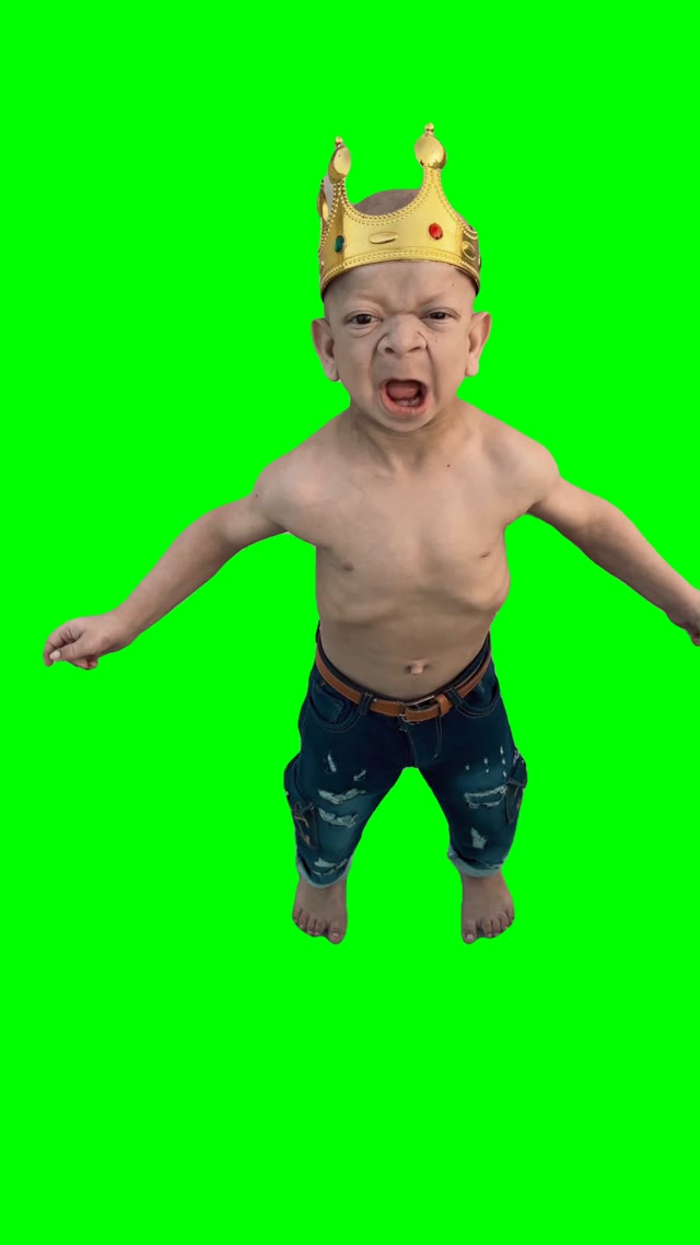 Kid squeaking green screen