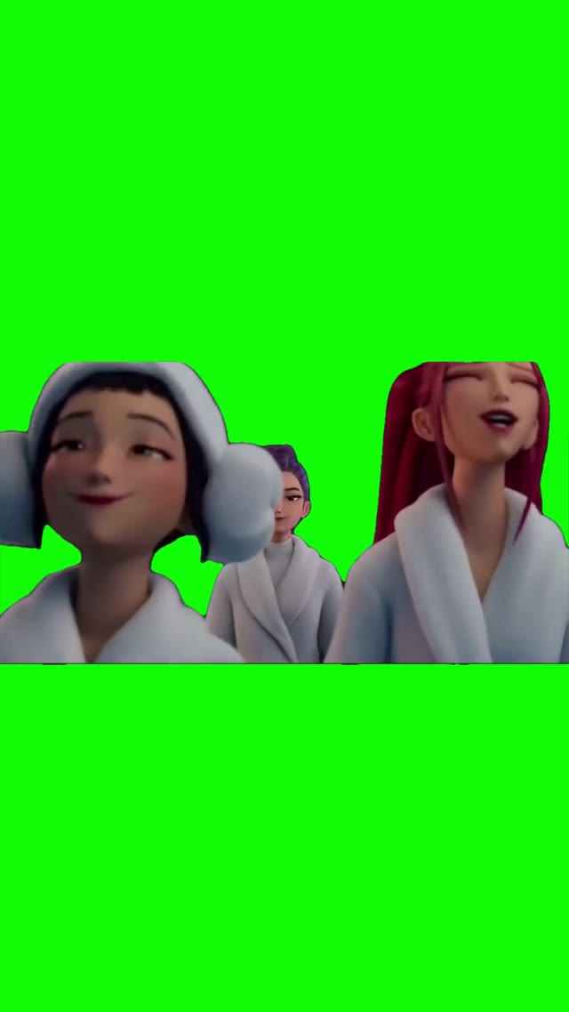 Kpop Demon Hunters have a good break green screen