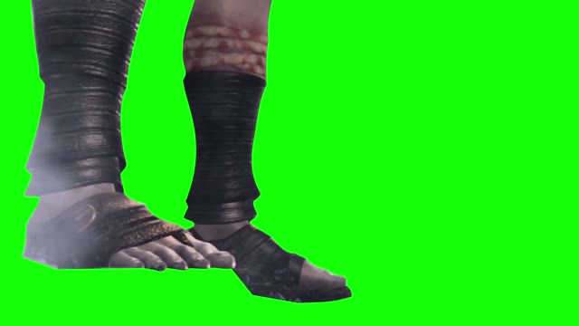 Kratos Falling green screen