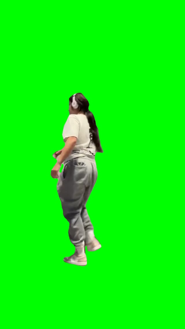 Lady dancing green screen