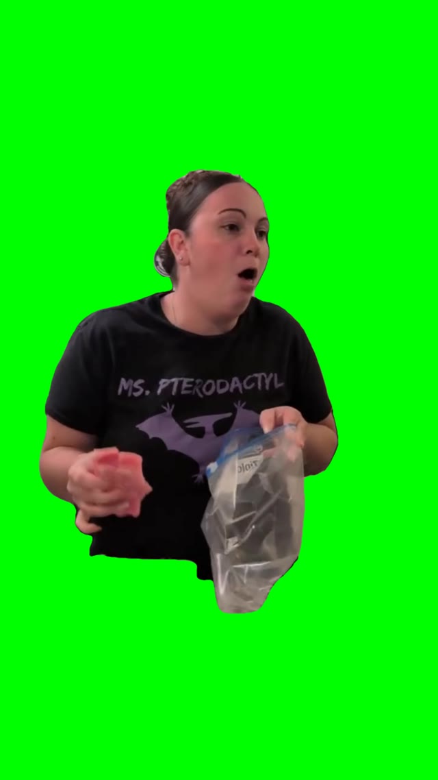 Lady gagging green screen