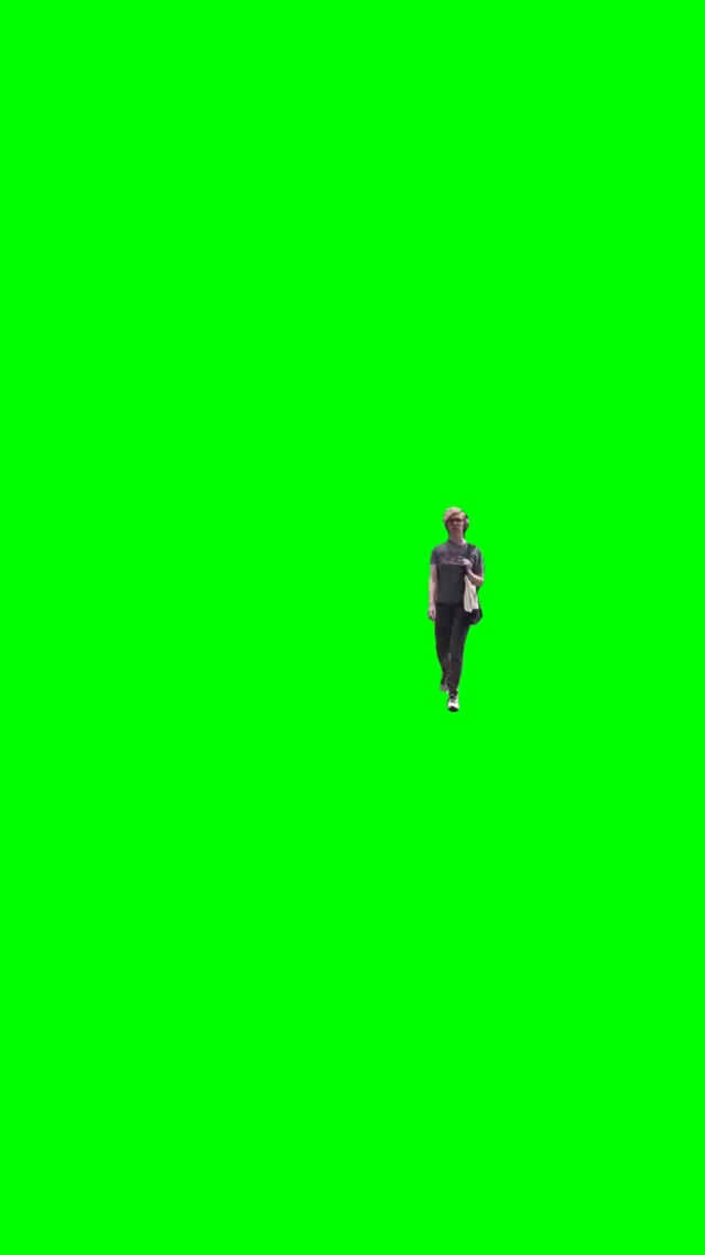 Lady gets spooked green screen