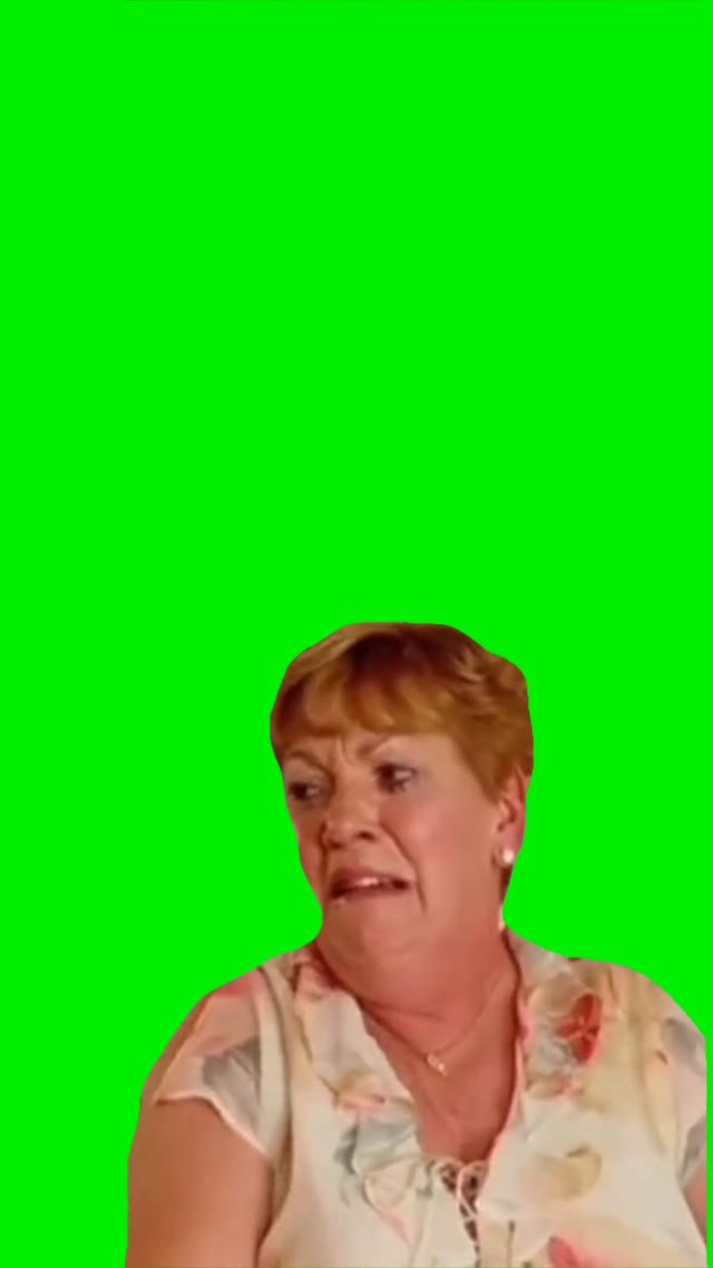 Lady scared crying green screen
