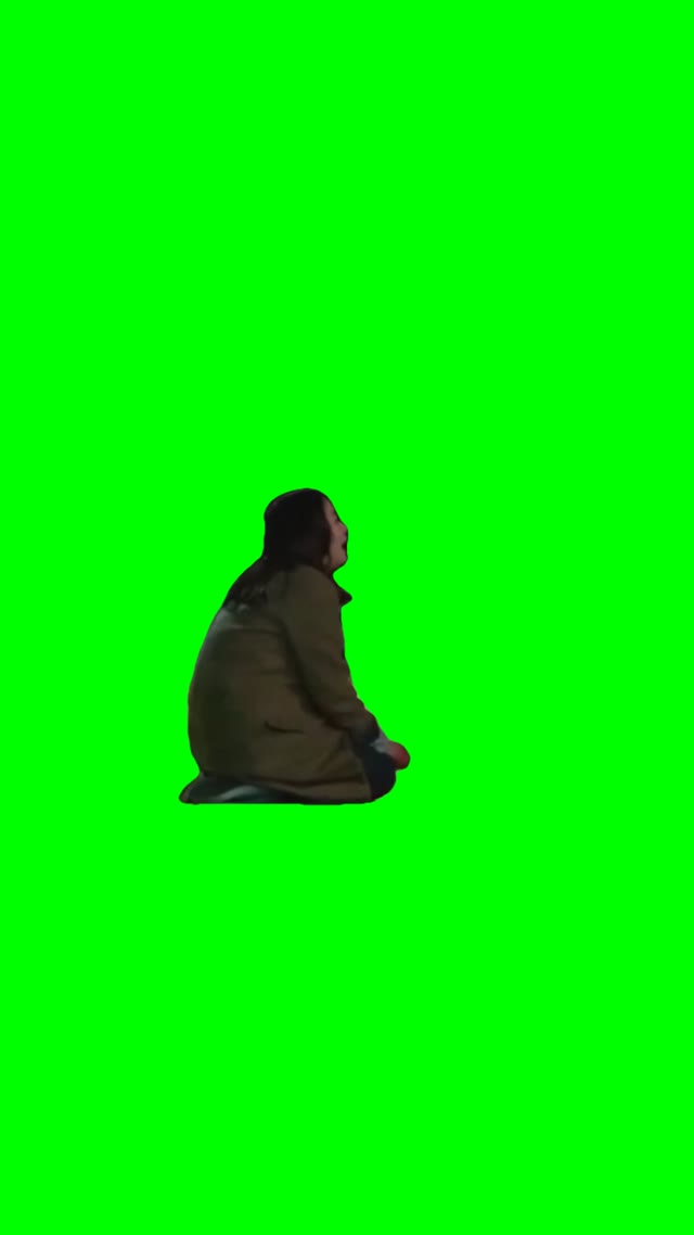 Lady sobbing green screen