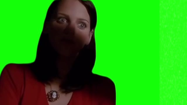 Lady transforms into man green screen