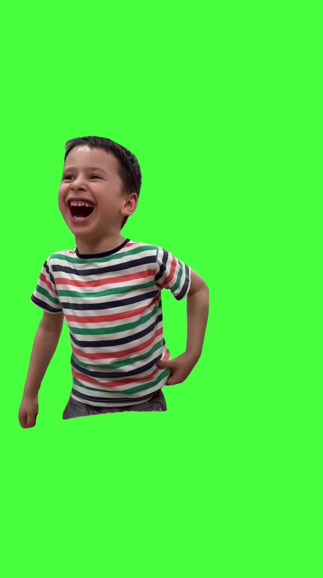 Laughing kid green screen