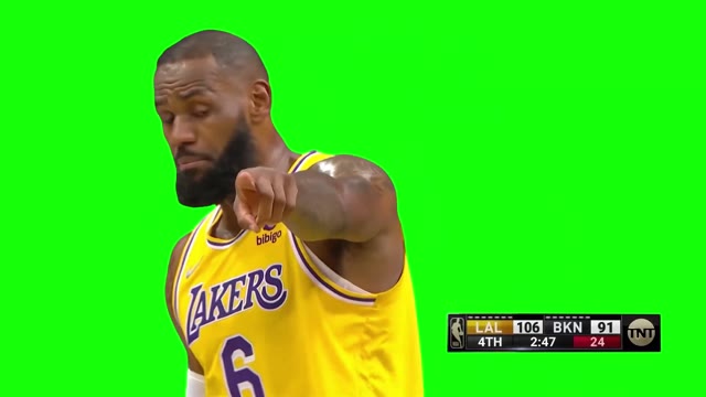 LeBron James Teaching Austin Reaves green screen