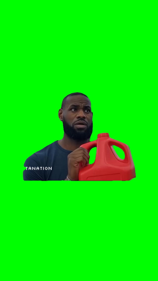 Lebron with gas can green screen