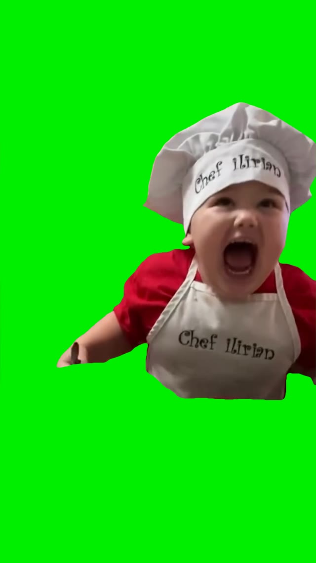 Little chef screams green screen