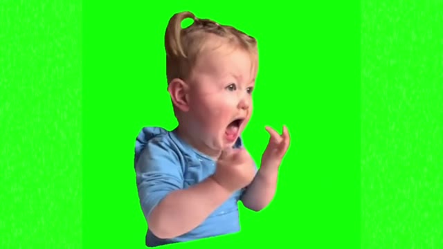 Little girl scream green screen