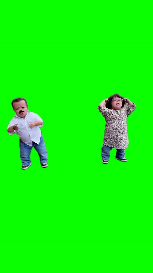 Little people bye bye bye dance green screen