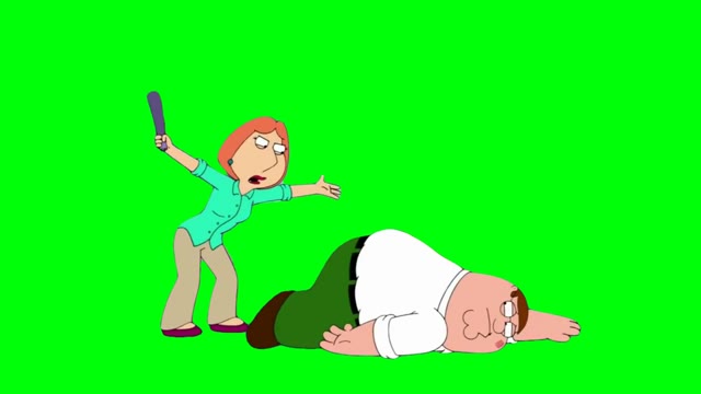 Lois beats up peter green screen
