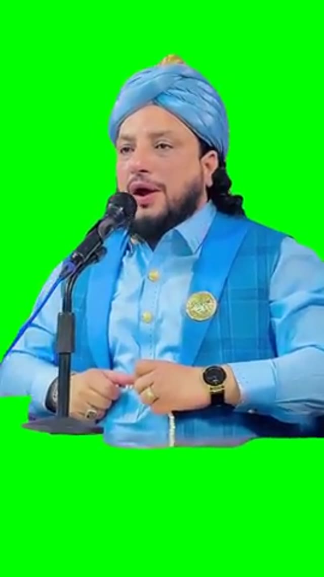 Loud breathing into mic  green screen