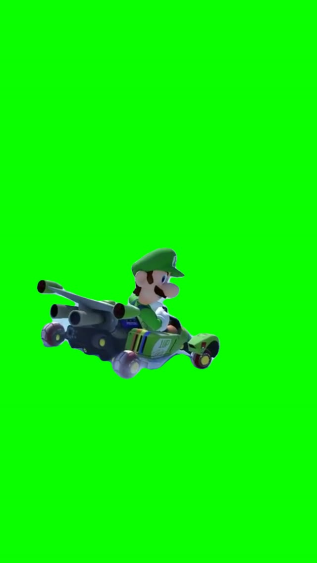 Luigi passing slower driver green screen