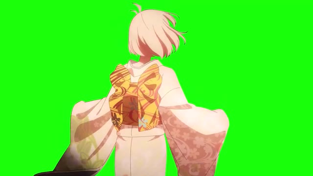 Lycoris Recoil Chisato Rotation green screen