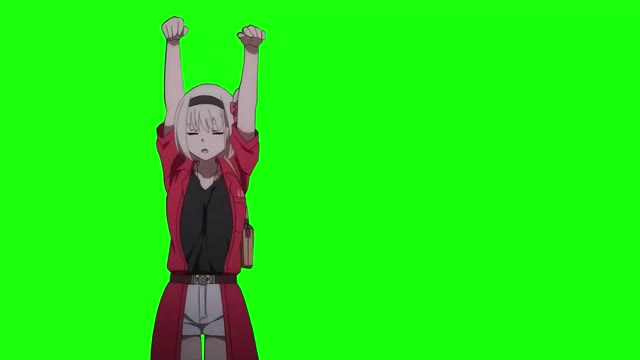 Lycoris Recoil Chisato Spotted Garden Eel green screen