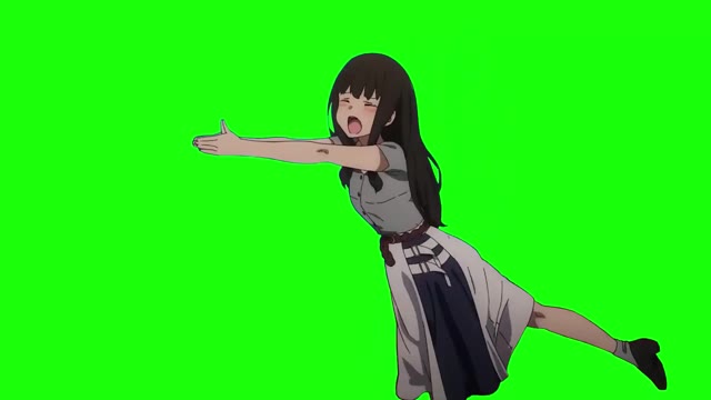 Lycoris Recoil Fish Takina green screen