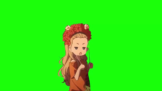 Lycoris Recoil Kurumi Aloha green screen