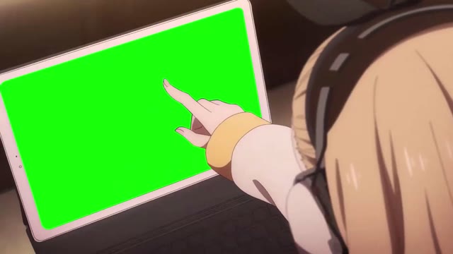 Lycoris Recoil Kurumi Tablet Tap green screen