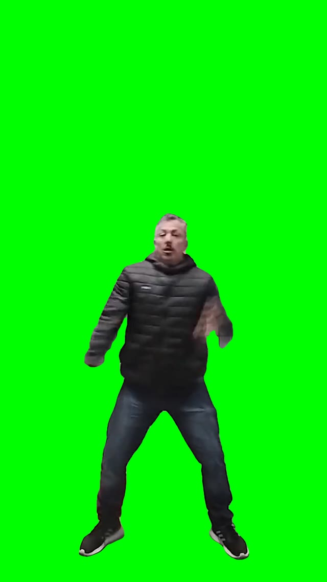 MAN dancing green screen