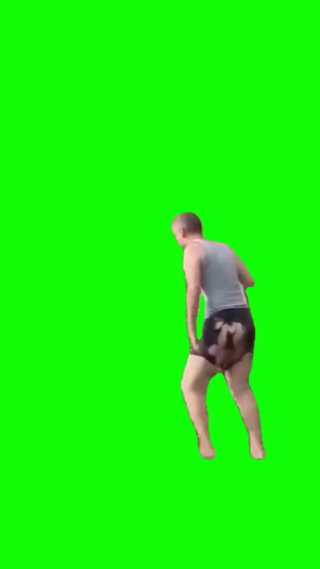 Man Walking With Ripped Trousers green screen