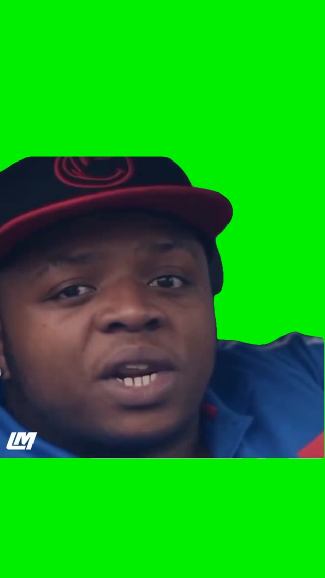 Man babbling green screen