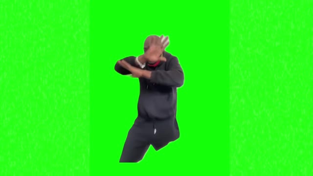 Man dancing to bomboclaat green screen