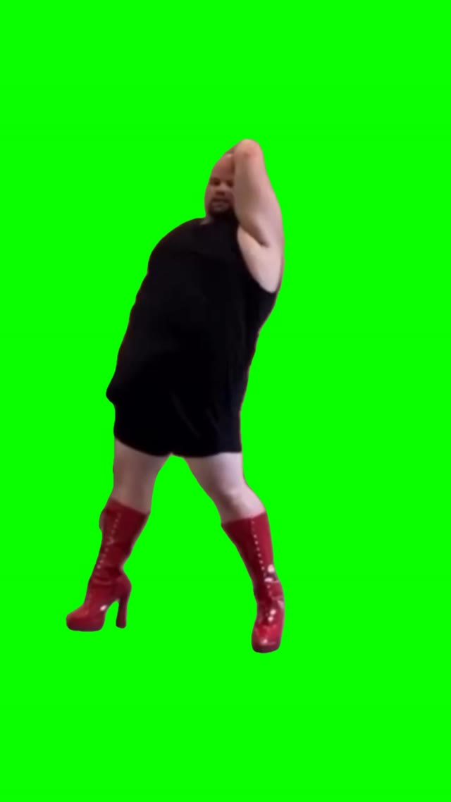 Man dancing to unholy green screen