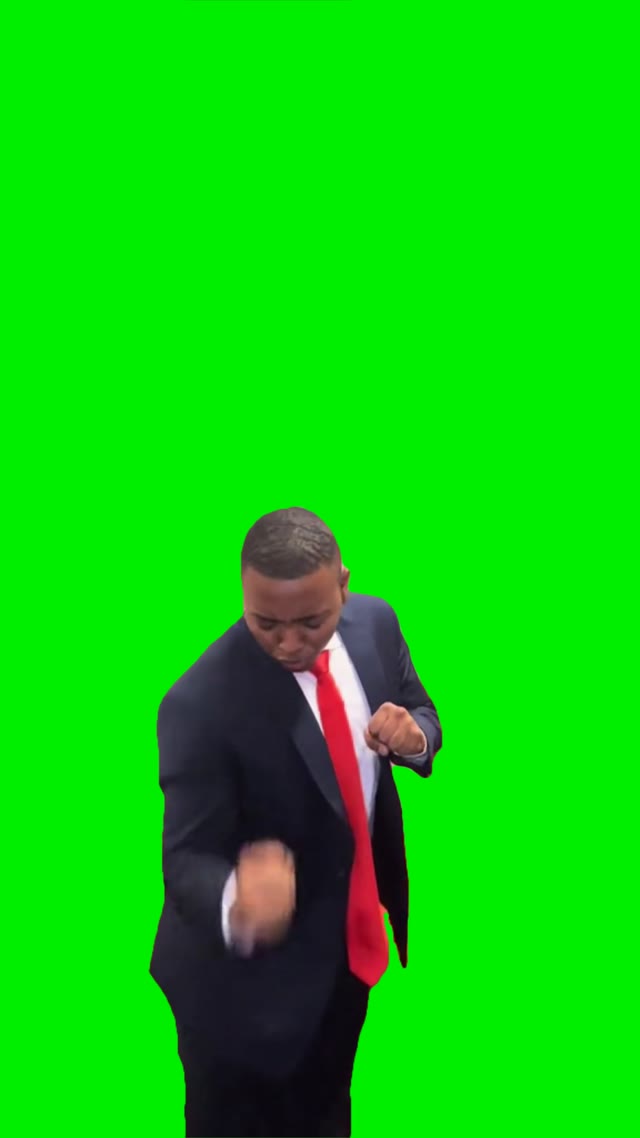 Man doing trump dance green screen