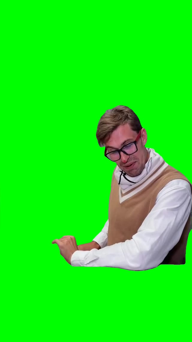 Man is overthinking green screen