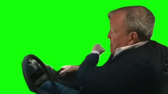 Man jumping out of moving car green screen