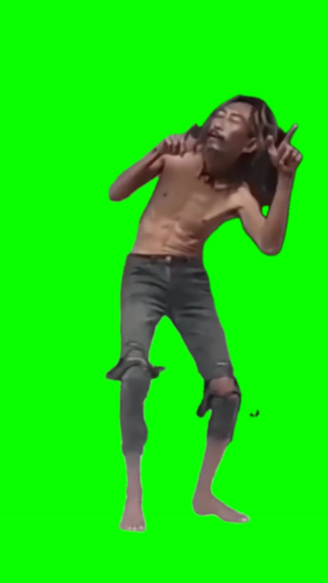 Man vibing green screen