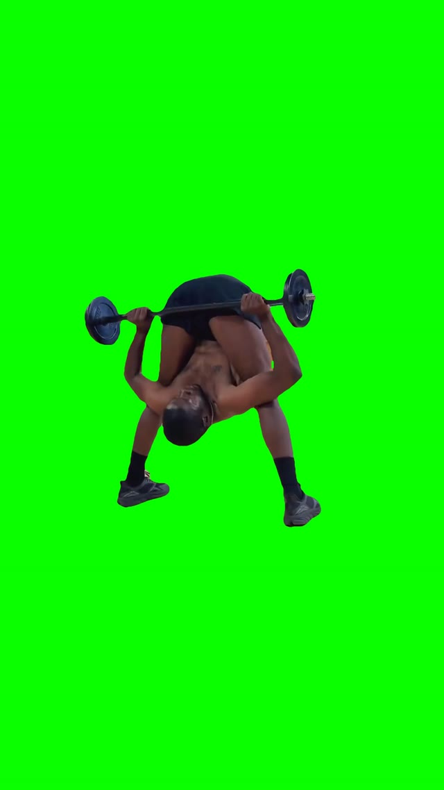 Man working out green screen