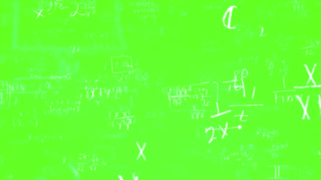 Math Equations Chalk green screen