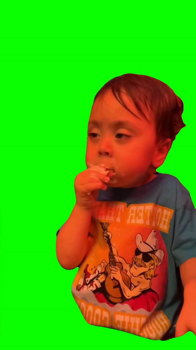 Maverick eating green screen