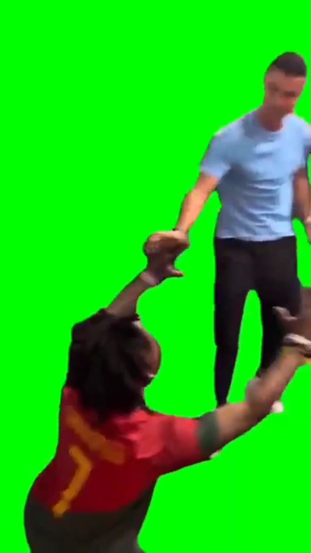 Meets Cristiano Ronaldo green screen
