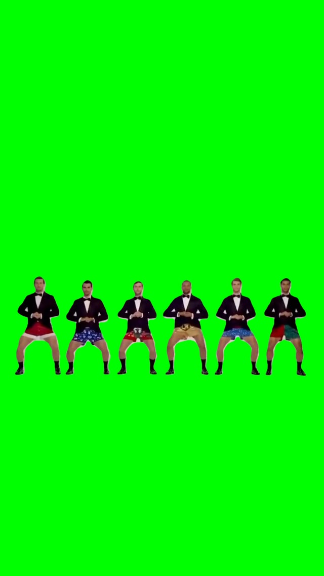 Men Jingle Bells Dance green screen