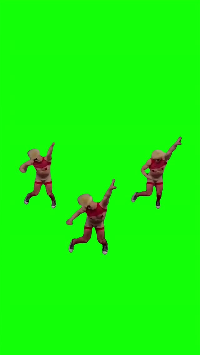 Men dancing to lady Gaga song green screen