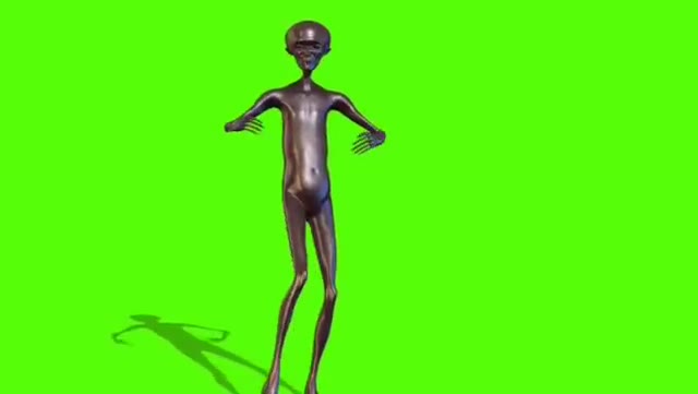 Metal Alien Dancing green screen