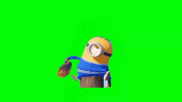 Minion Eat Banana green screen