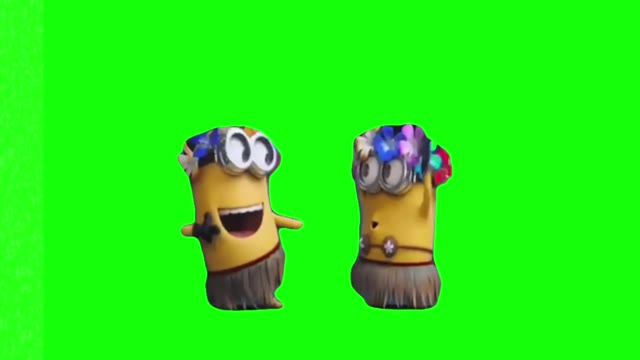 Minions dancing green screen