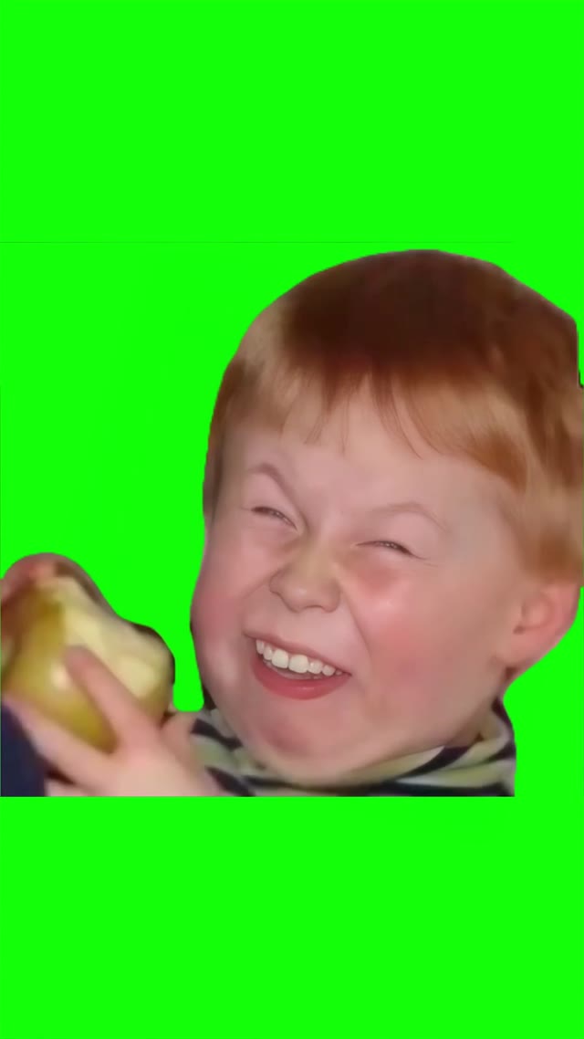 Mocking face  green screen